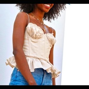 H&M Brock Collection Linen Corset Top